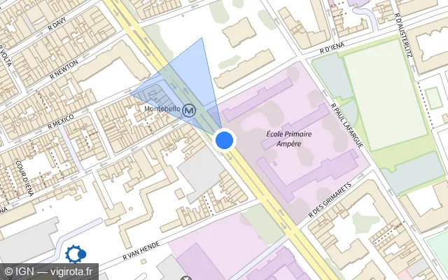 Vue plan de l'emplacement du radar de feu rouge à Lille