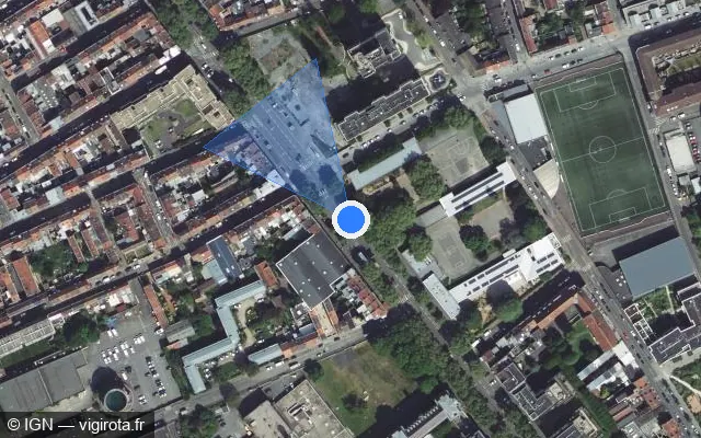 Vue satellite de l'emplacement du radar de feu rouge à Lille