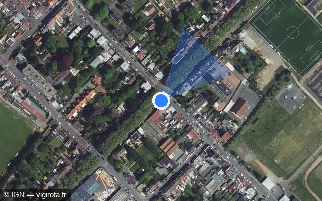 Vue satellite de l'emplacement du radar de feu rouge à Lys-lez-Lannoy