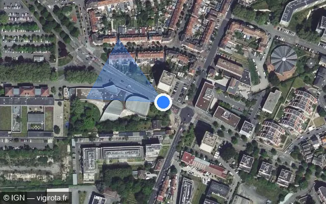 Vue satellite de l'emplacement du radar de feu rouge à Loos
