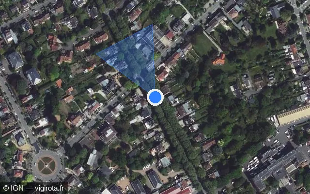 Vue satellite de l'emplacement du radar de feu rouge à Lambersart