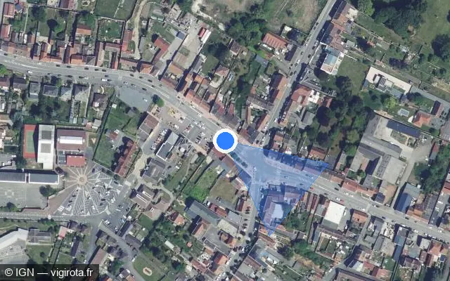 Vue satellite de l'emplacement du radar de feu rouge à Abscon