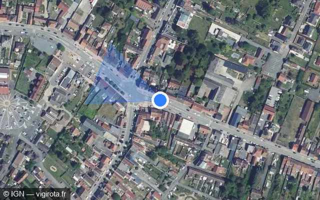 Vue satellite de l'emplacement du radar de feu rouge à Abscon