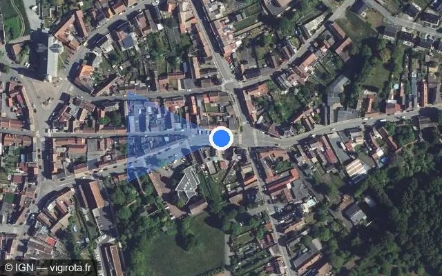 Vue satellite de l'emplacement du radar de feu rouge à Wallers
