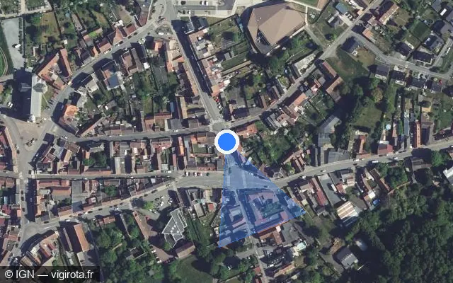 Vue satellite de l'emplacement du radar de feu rouge à Wallers
