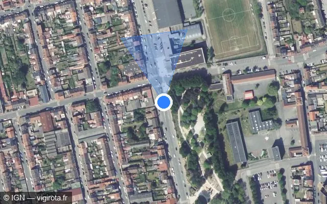 Vue satellite de l'emplacement du radar de feu rouge à Dunkerque