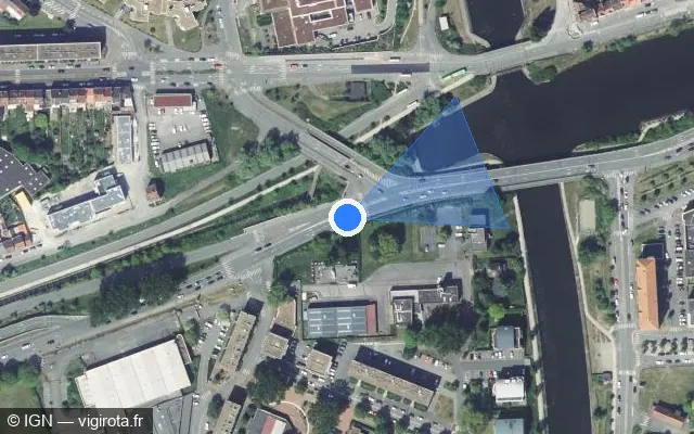 Vue satellite de l'emplacement du radar de feu rouge à Dunkerque