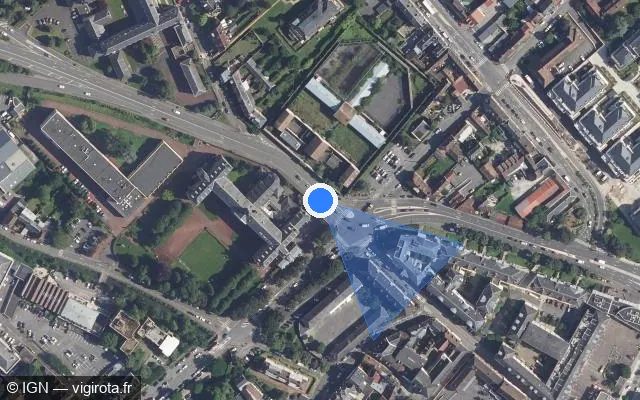 Vue satellite de l'emplacement du radar de feu rouge à Beauvais