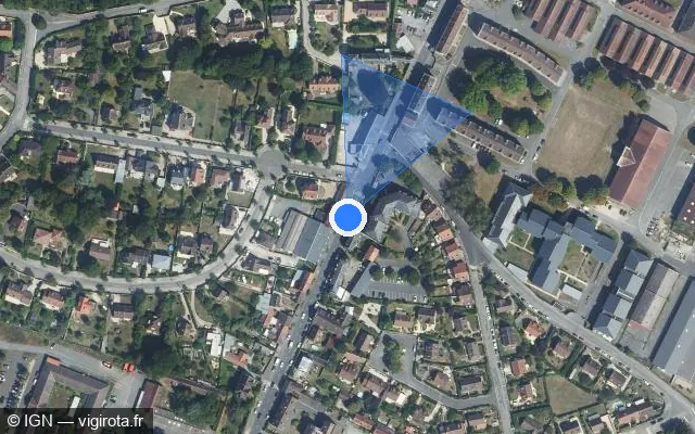 Vue satellite de l'emplacement du radar de feu rouge à Senlis
