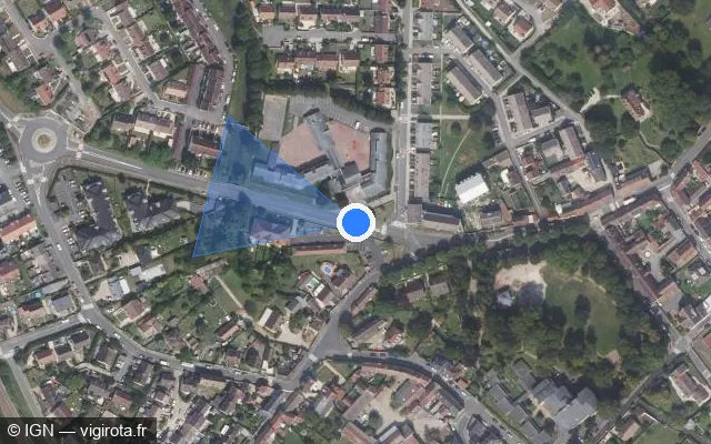 Vue satellite de l'emplacement du radar de feu rouge à Chambly