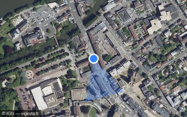 Vue satellite de l'emplacement du radar de feu rouge à Creil