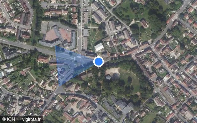 Vue satellite de l'emplacement du radar de feu rouge à Chambly