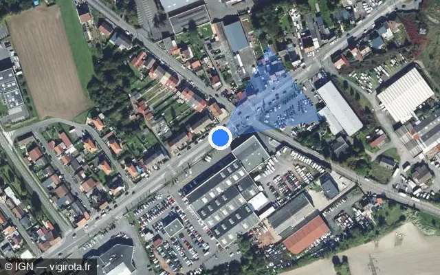 Vue satellite de l'emplacement du radar de feu rouge à Loison-sous-Lens