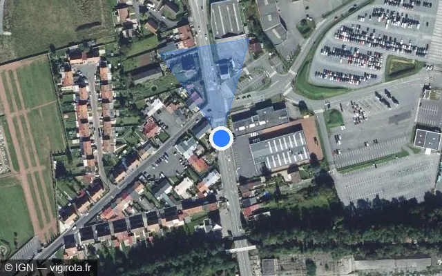 Vue satellite de l'emplacement du radar de feu rouge à Lens