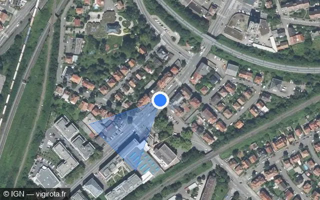Vue satellite de l'emplacement du radar de feu rouge à Ostwald