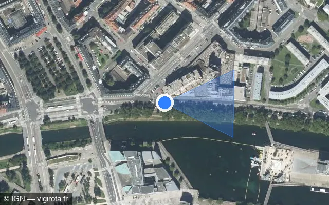 Vue satellite de l'emplacement du radar de feu rouge à Strasbourg