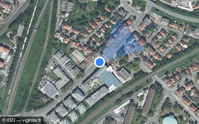 Vue satellite de l'emplacement du radar de feu rouge à Ostwald