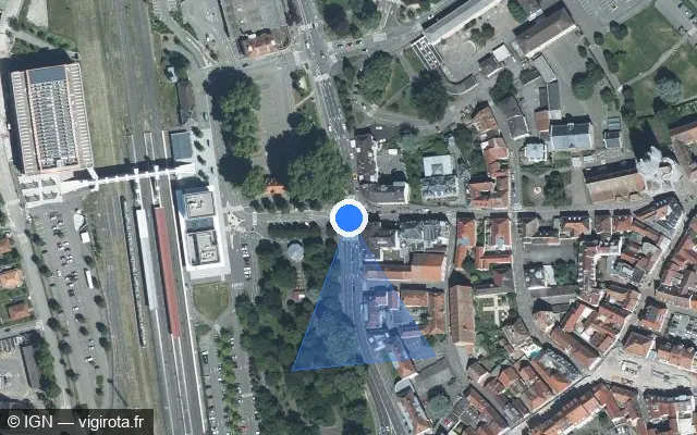 Vue satellite de l'emplacement du radar de feu rouge à Schweighouse-sur-Moder