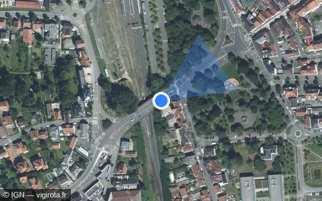 Vue satellite de l'emplacement du radar de feu rouge à Schweighouse-sur-Moder