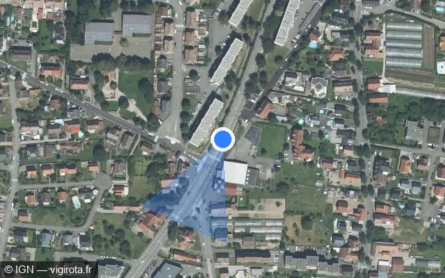Vue satellite de l'emplacement du radar de feu rouge à Sélestat