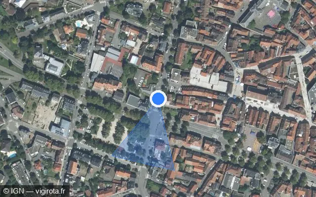 Vue satellite de l'emplacement du radar de feu rouge à Sélestat