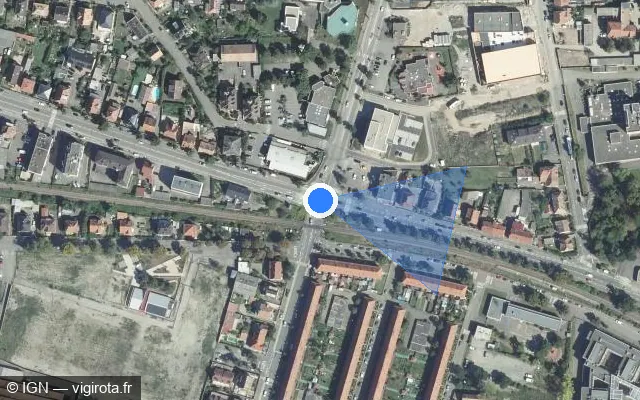 Vue satellite de l'emplacement du radar de feu rouge à Ingersheim