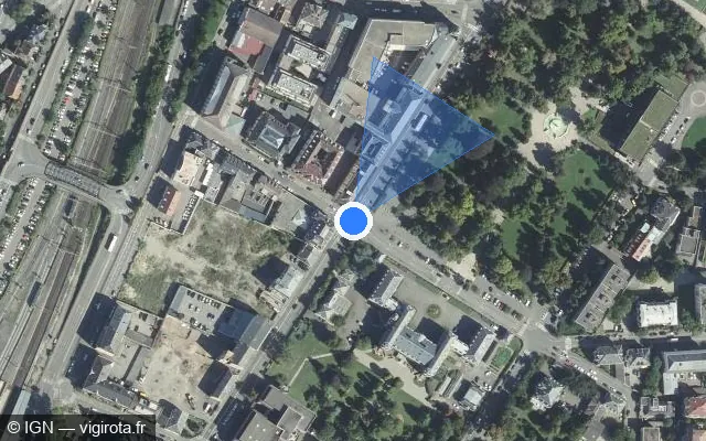Vue satellite de l'emplacement du radar de feu rouge à Horbourg-Wihr