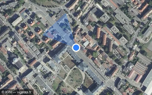 Vue satellite de l'emplacement du radar de feu rouge à Mulhouse