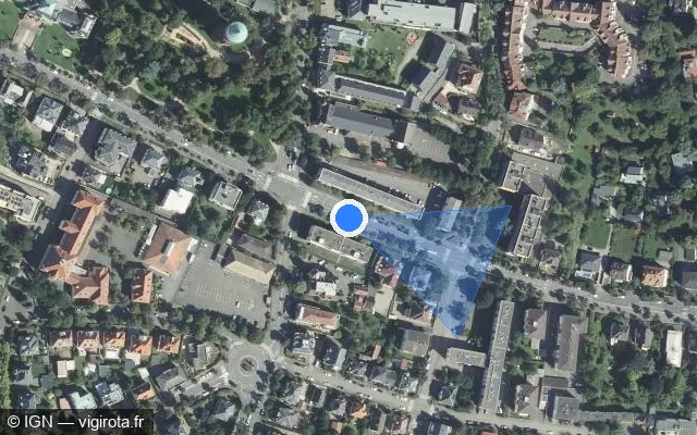 Vue satellite de l'emplacement du radar de feu rouge à Horbourg-Wihr