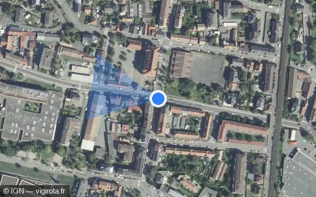 Vue satellite de l'emplacement du radar de feu rouge à Ingersheim