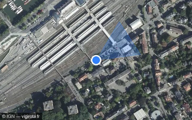 Vue satellite de l'emplacement du radar de feu rouge à Riedisheim