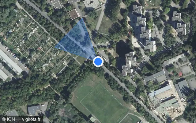 Vue satellite de l'emplacement du radar de feu rouge à Morschwiller-le-Bas