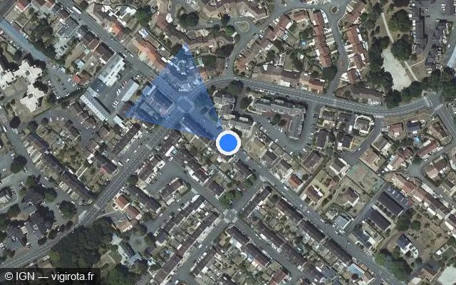 Vue satellite de l'emplacement du radar de feu rouge à Le Mans