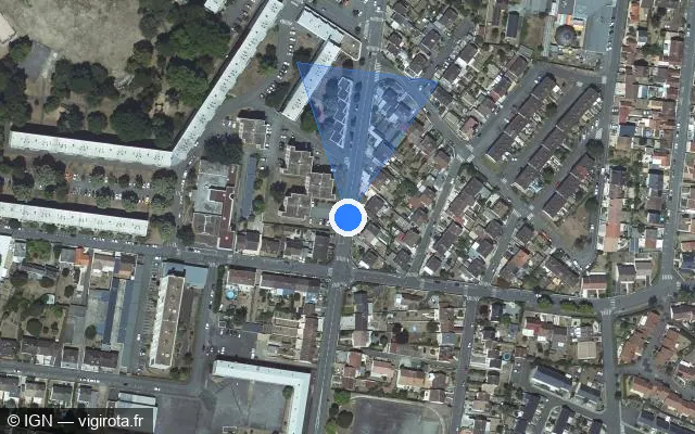 Vue satellite de l'emplacement du radar de feu rouge à Le Mans