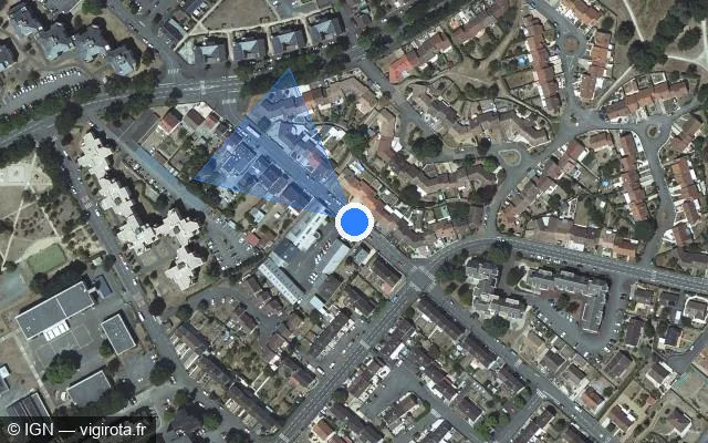 Vue satellite de l'emplacement du radar de feu rouge à Le Mans