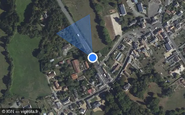 Vue satellite de l'emplacement du radar de feu rouge à Villaines-sous-Malicorne