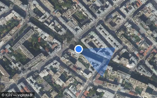 Vue satellite de l'emplacement du radar de feu rouge à Vanves