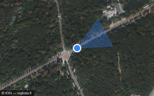 Vue satellite de l'emplacement du radar de feu rouge à Neuilly-sur-Seine