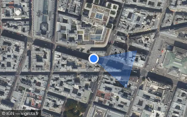 Vue satellite de l'emplacement du radar de feu rouge à Paris