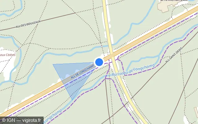 Vue plan de l'emplacement du radar de feu rouge à Neuilly-sur-Seine