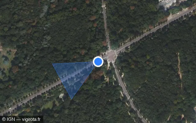 Vue satellite de l'emplacement du radar de feu rouge à Neuilly-sur-Seine