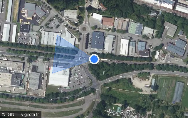 Vue satellite de l'emplacement du radar de feu rouge à Bonsecours