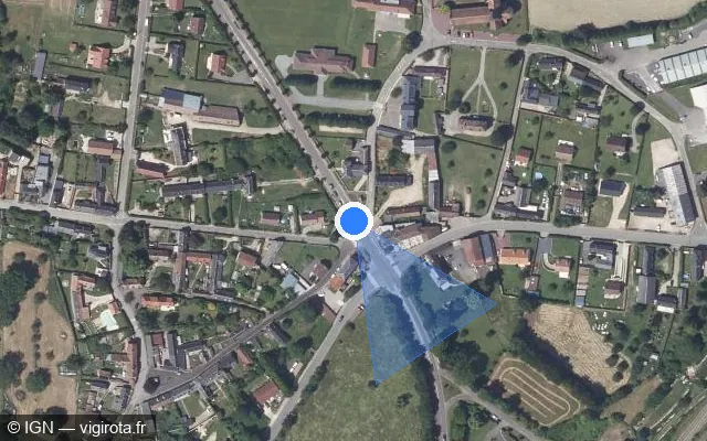 Vue satellite de l'emplacement du radar de feu rouge à Neuf-Marché