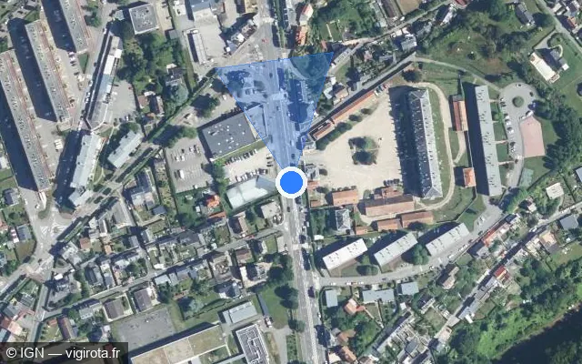 Vue satellite de l'emplacement du radar de feu rouge à Dieppe