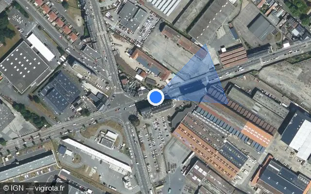 Vue satellite de l'emplacement du radar de feu rouge à Le Havre