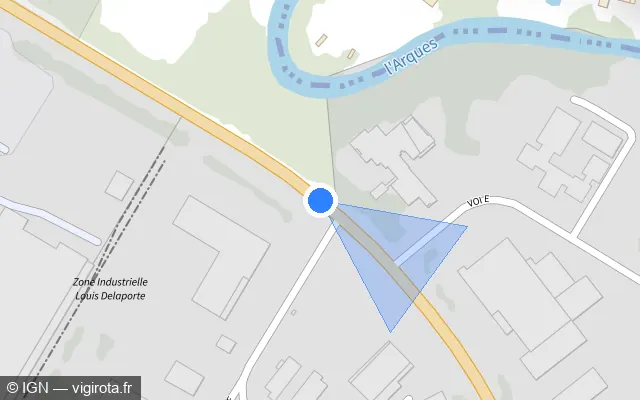 Vue plan de l'emplacement du radar de feu rouge à Martin-Église
