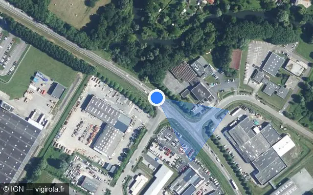 Vue satellite de l'emplacement du radar de feu rouge à Martin-Église