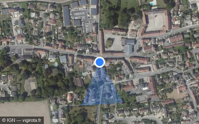 Vue satellite de l'emplacement du radar de feu rouge à Messy
