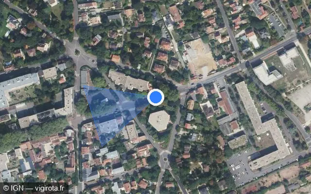 Vue satellite de l'emplacement du radar de feu rouge à Chatou