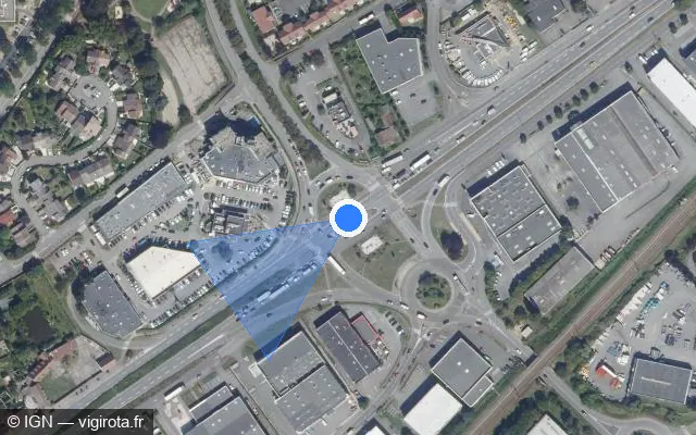 Vue satellite de l'emplacement du radar de feu rouge à Coignières